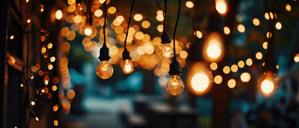 Live event, with festoon lights